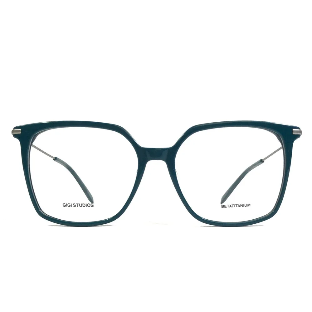 Gigi Studios Eyeglasses Frames AMERA GS8002/030 Green Silver Titanium 55-16-145